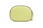 Jet Set Glam Light Sage Leather Front Pocket Oval Crossbody Handbag sold by Louxly