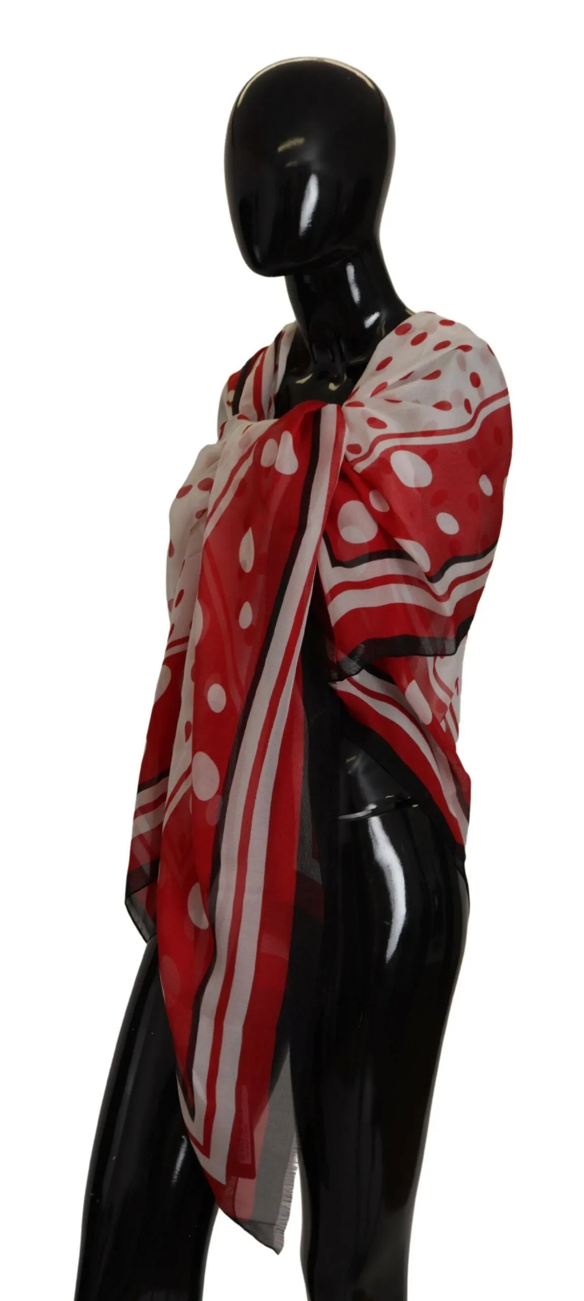 Polka Dots Elegance Silk Shawl Wrap Scarf sold by Louxly product image thumbnail 2