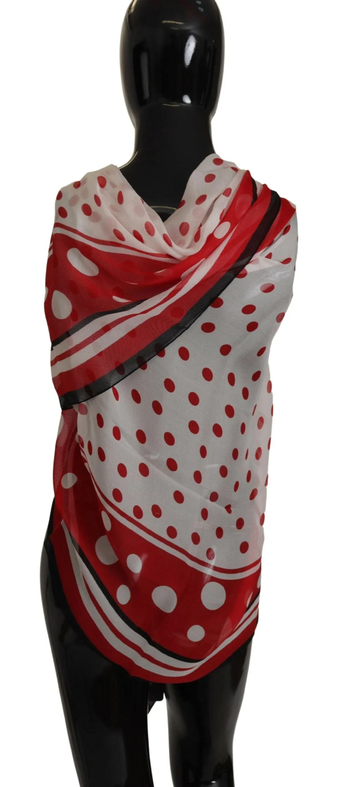 Polka Dots Elegance Silk Shawl Wrap Scarf sold by Louxly product image thumbnail 3