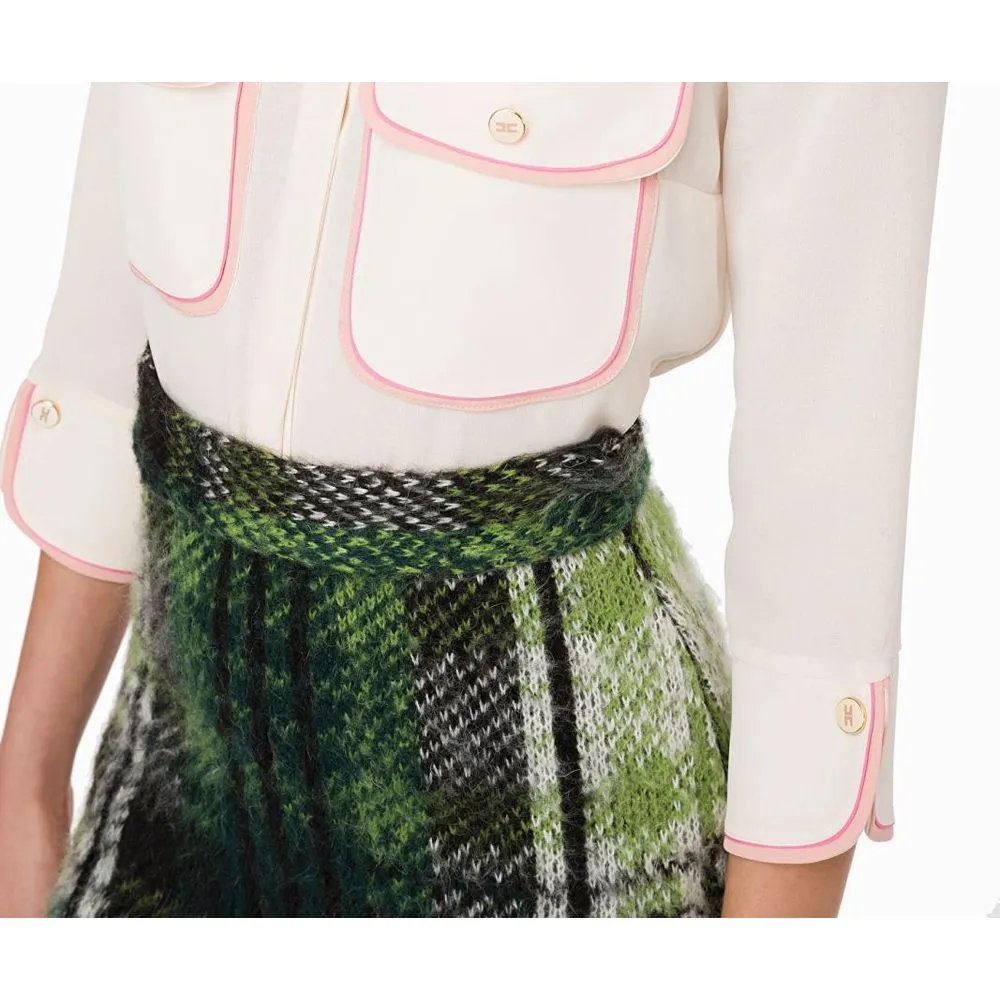 Chic Tartan Knit Skirt in Lush Green sold by Louxly product image thumbnail 3