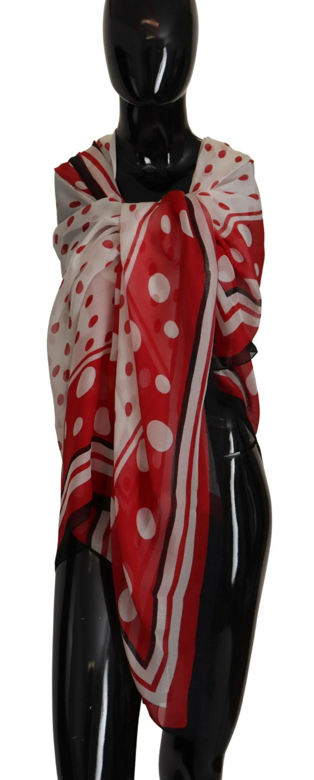 Polka Dots Elegance Silk Shawl Wrap Scarf sold by Louxly