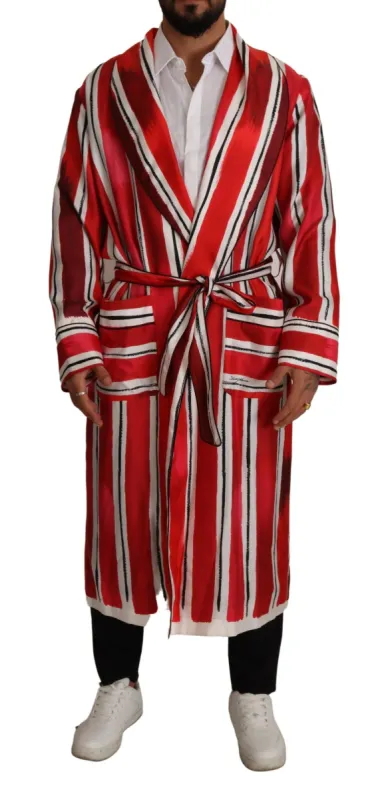 Chic Striped Silk Sleepwear Robe sold by Louxly