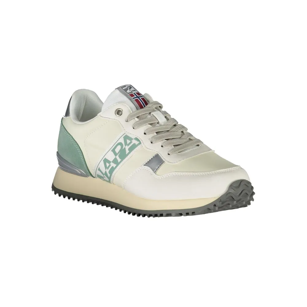 Chic White Lace-Up Sports Sneakers with Contrast Detail sold by Louxly product image thumbnail 3