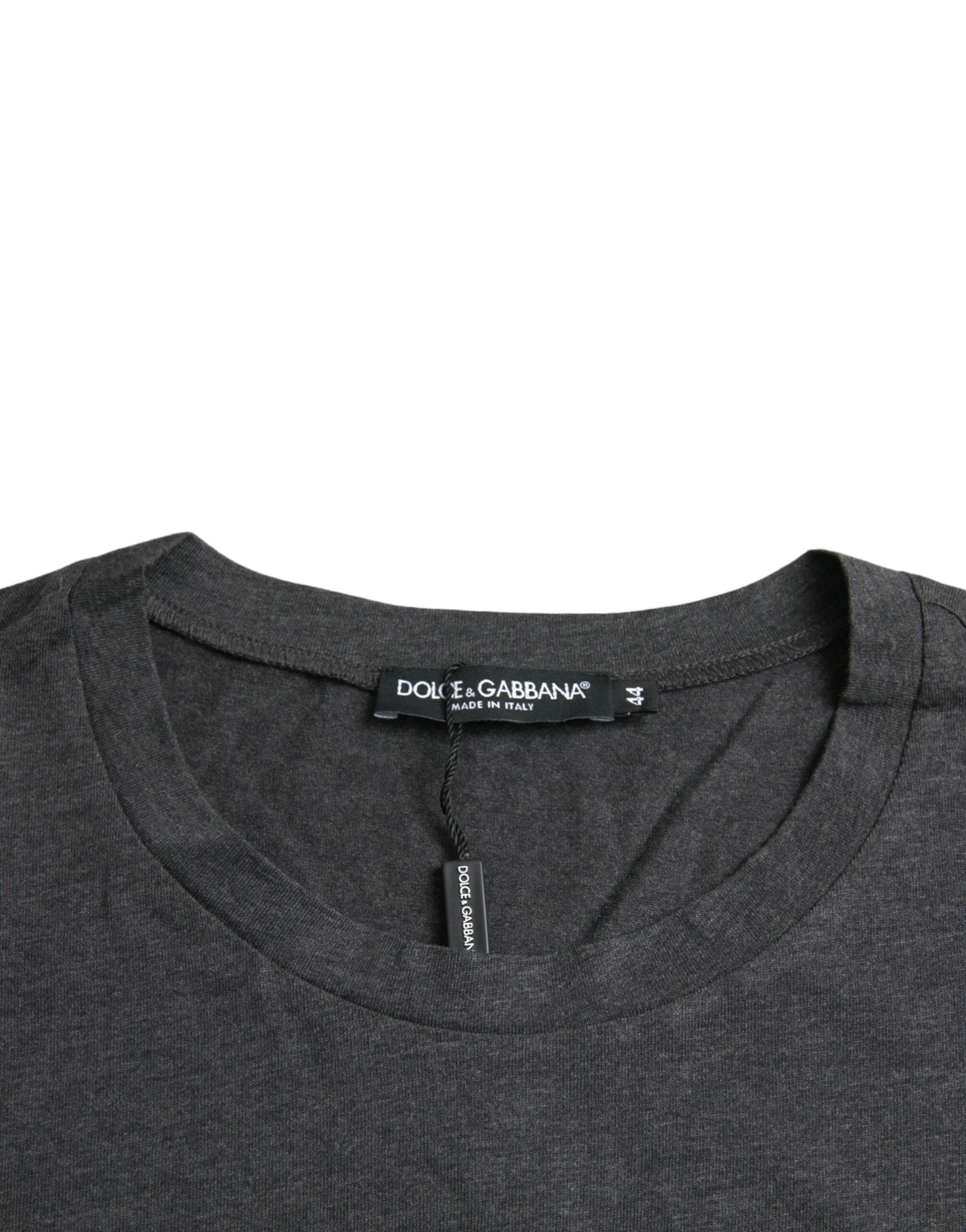 Gray Logo Print Crewneck Short Sleeve T-shirt sold by Louxly product image thumbnail 3