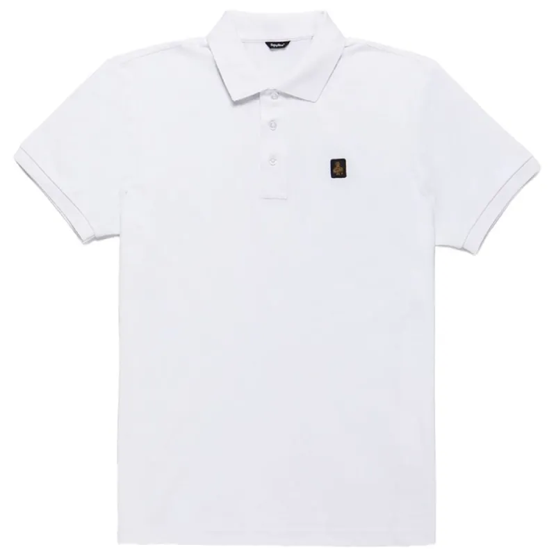 Elegant White Polo with Embroidered Logo sold by Louxly