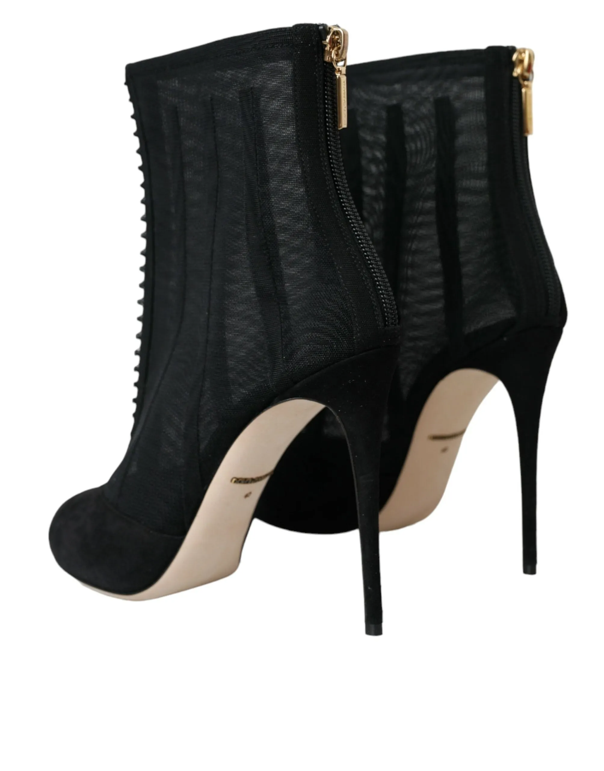 Black Mesh Stiletto Heels Ankle Boots Shoes sold by Louxly product image thumbnail 4
