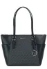 Charlotte Black PVC Leather Large Top Zip Tote Handbag Bag Purse sold by Louxly