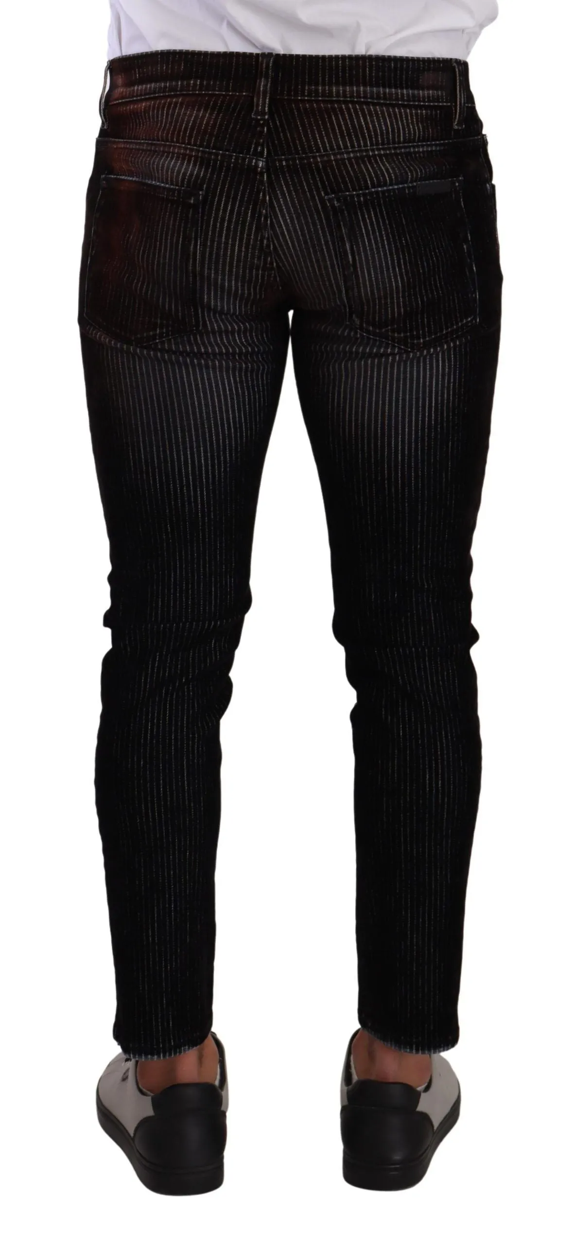 Sleek Striped Black Slim Fit Denim sold by Louxly product image thumbnail 3