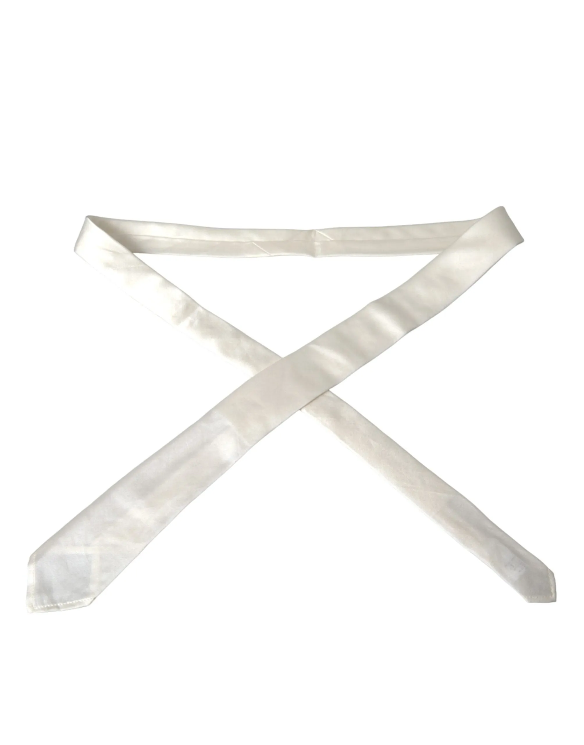 White Silk Blend Adjustable Tie Men sold by Louxly product image thumbnail 3