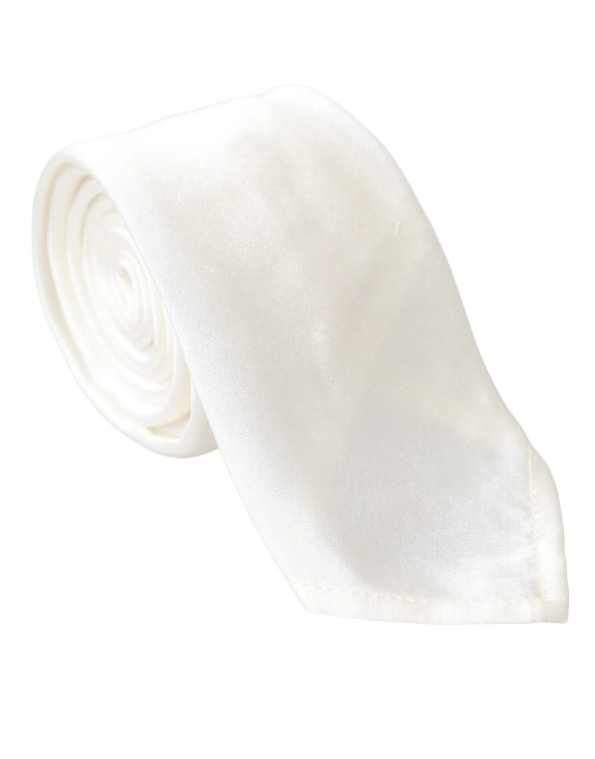White Silk Blend Adjustable Tie Men sold by Louxly