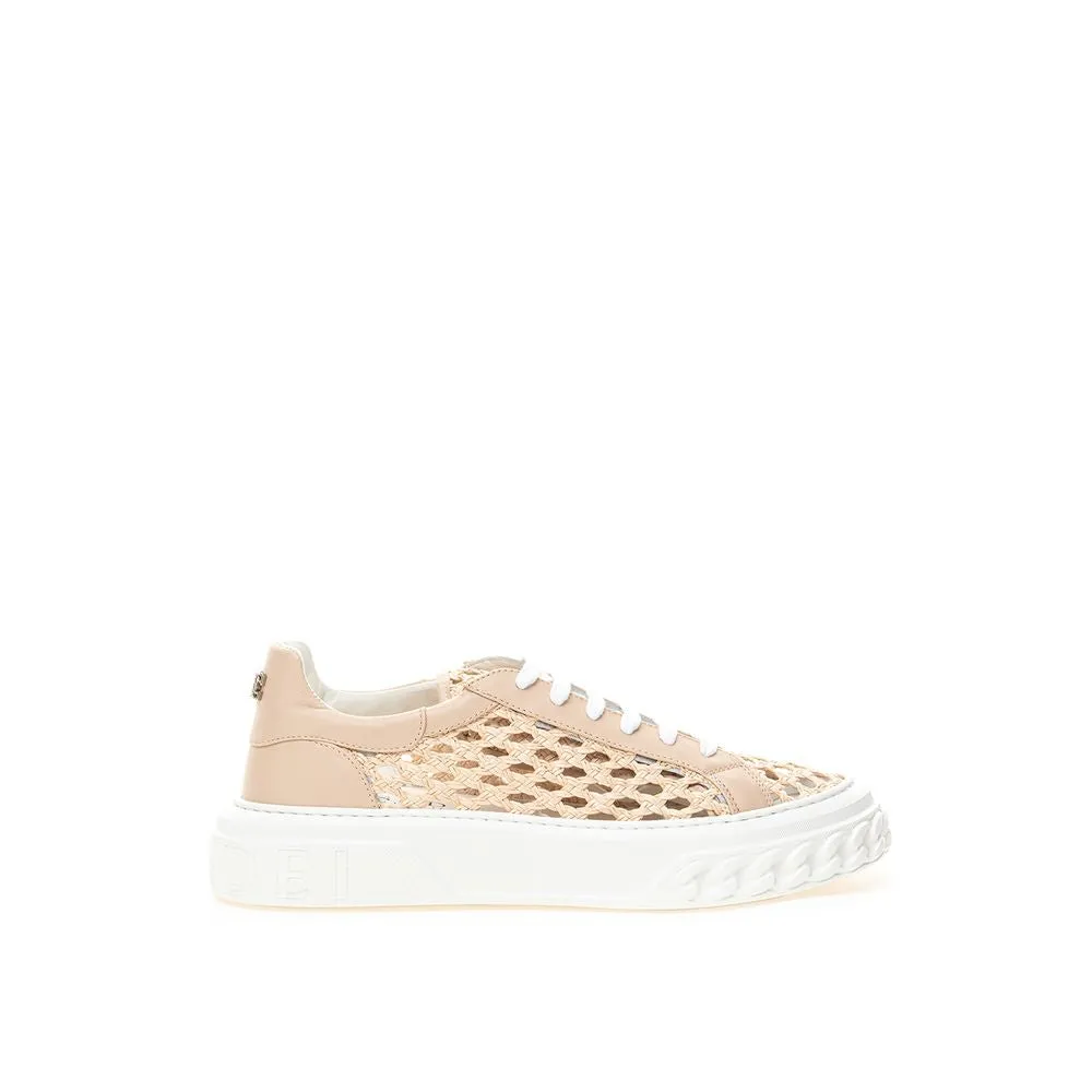 Casadei Chic Beige Leather Sneakers sold by Louxly