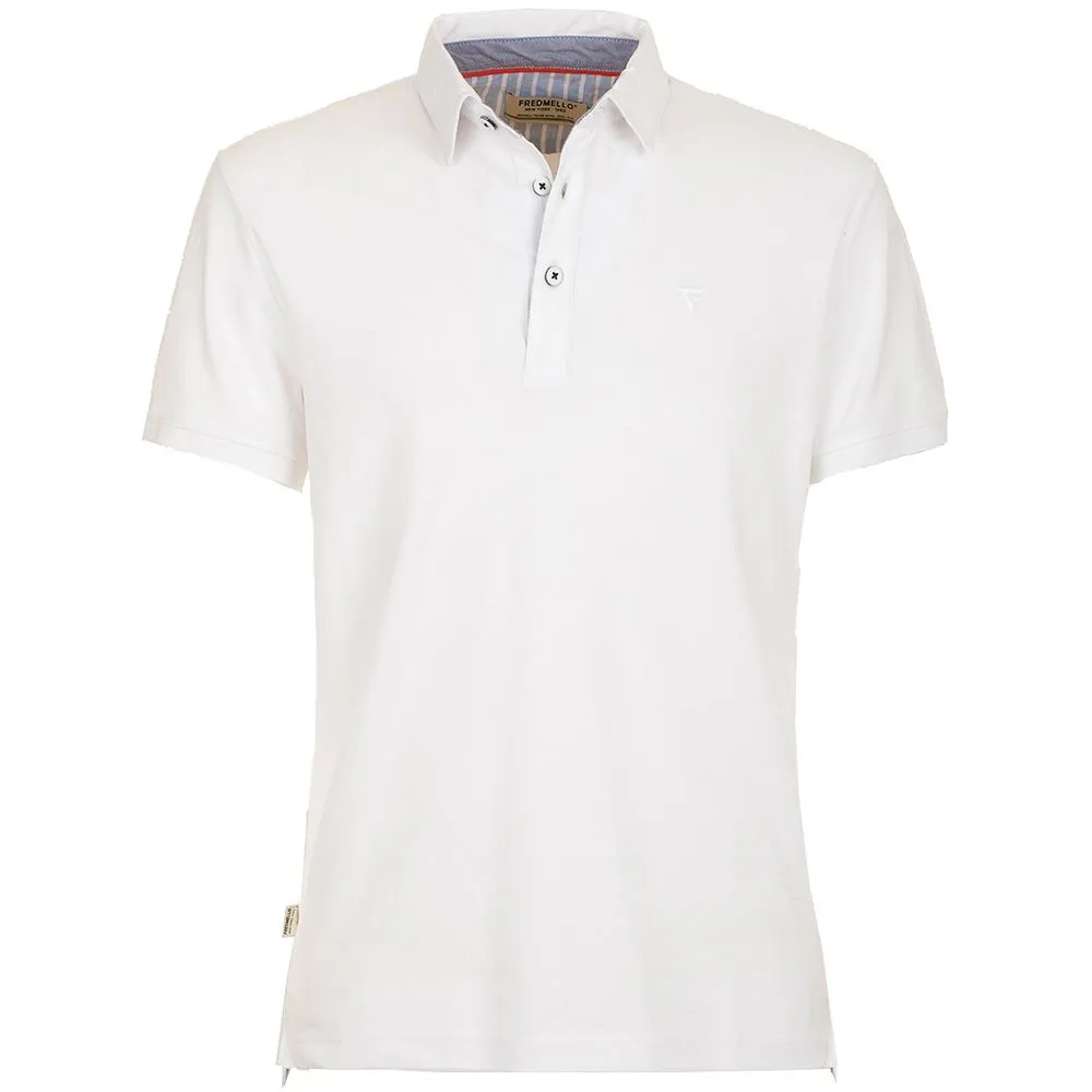 Chic White Cotton Polo Shirt with Chest Logo sold by Louxly