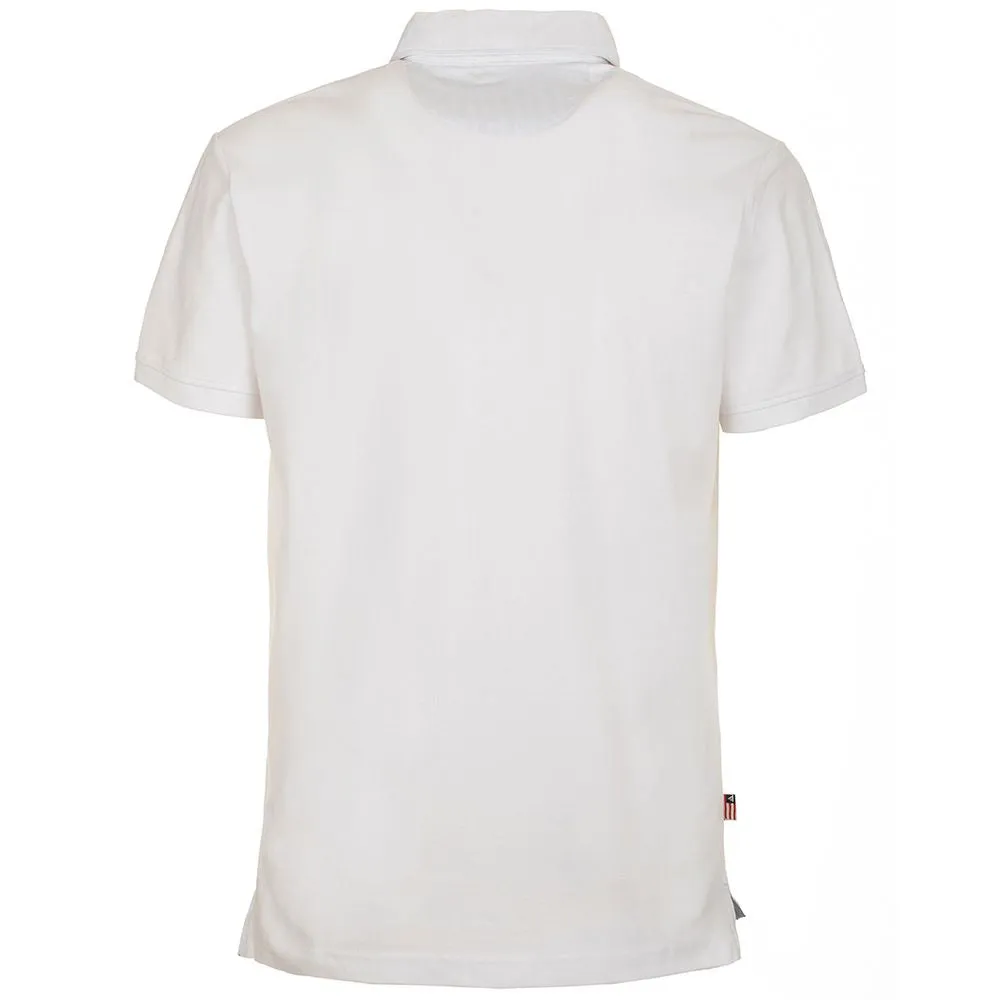 Chic White Cotton Polo Shirt with Chest Logo sold by Louxly product image thumbnail 2