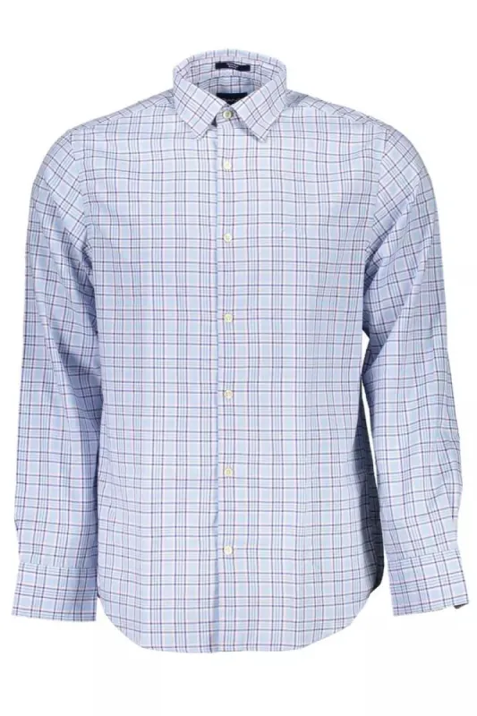 Light Blue Cotton Men Shirt sold by Louxly