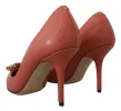 Exotic Leather Heels Pumps in Pink sold by Louxly