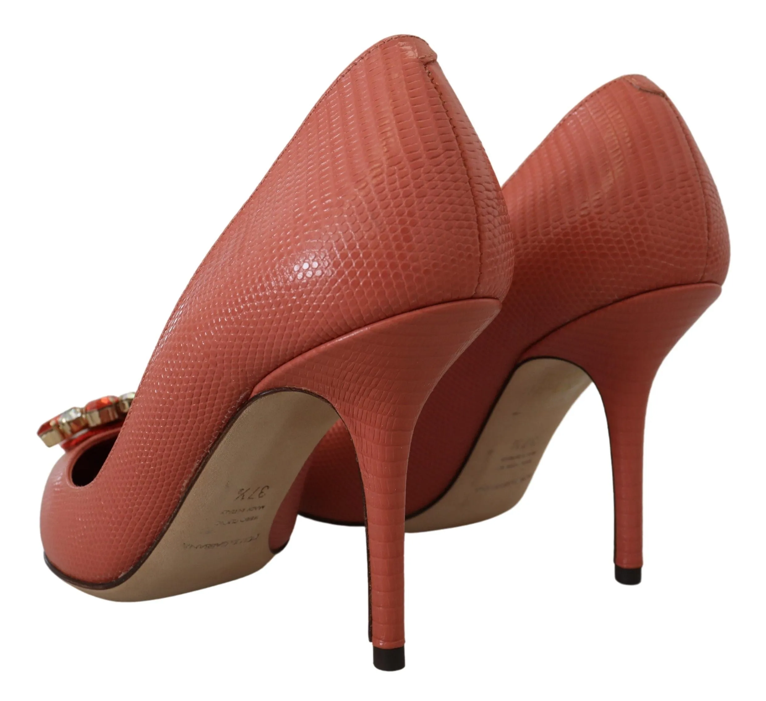 Exotic Leather Heels Pumps in Pink sold by Louxly product image thumbnail 5