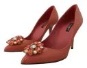 Exotic Leather Heels Pumps in Pink sold by Louxly