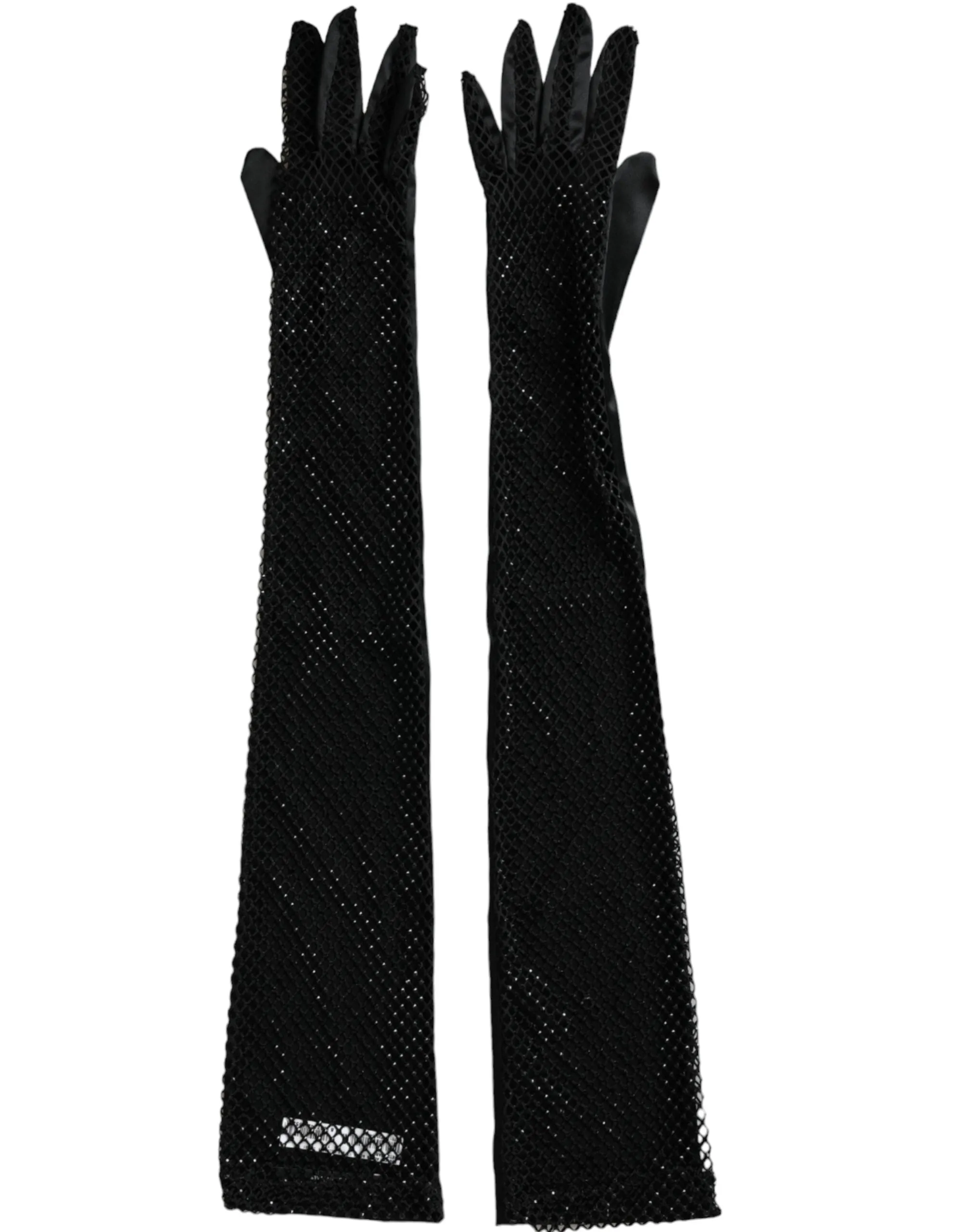 Women Black Mesh Net Elbow Length Gloves sold by Louxly