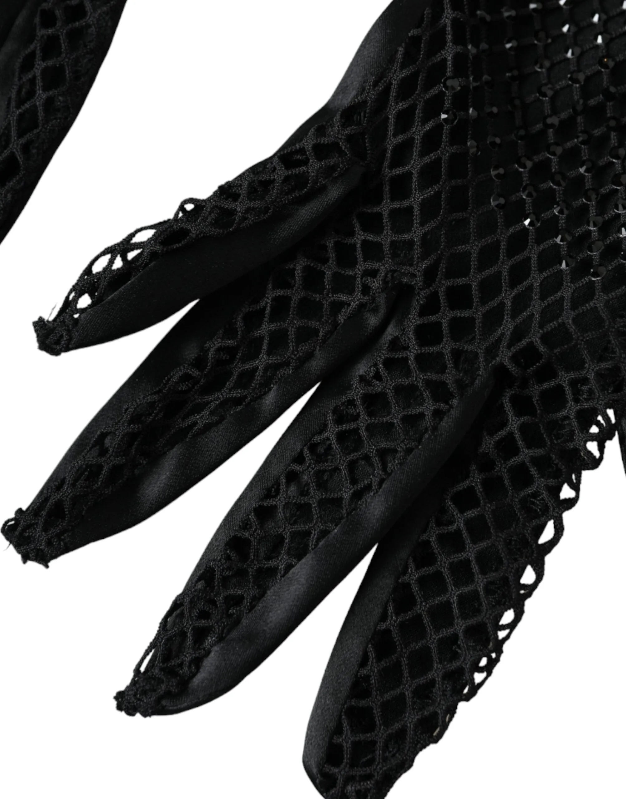 Women Black Mesh Net Elbow Length Gloves sold by Louxly product image thumbnail 2