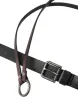 Black Brown Leather Silver Metal Buckle Belt sold by Louxly
