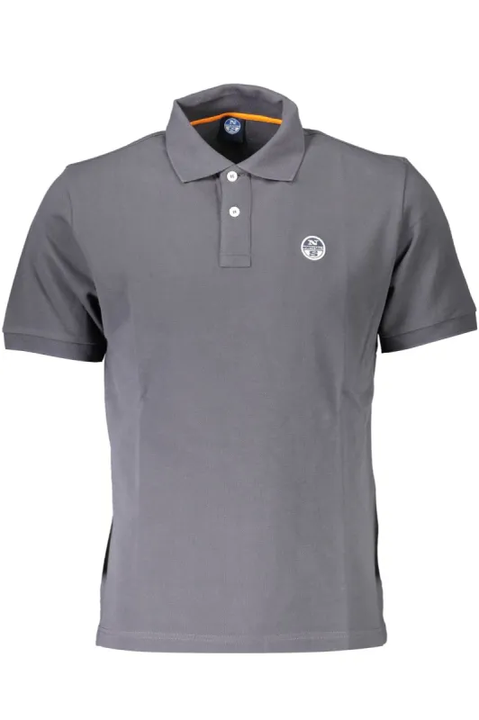 Sleek Gray Short-Sleeved Polo Shirt sold by Louxly