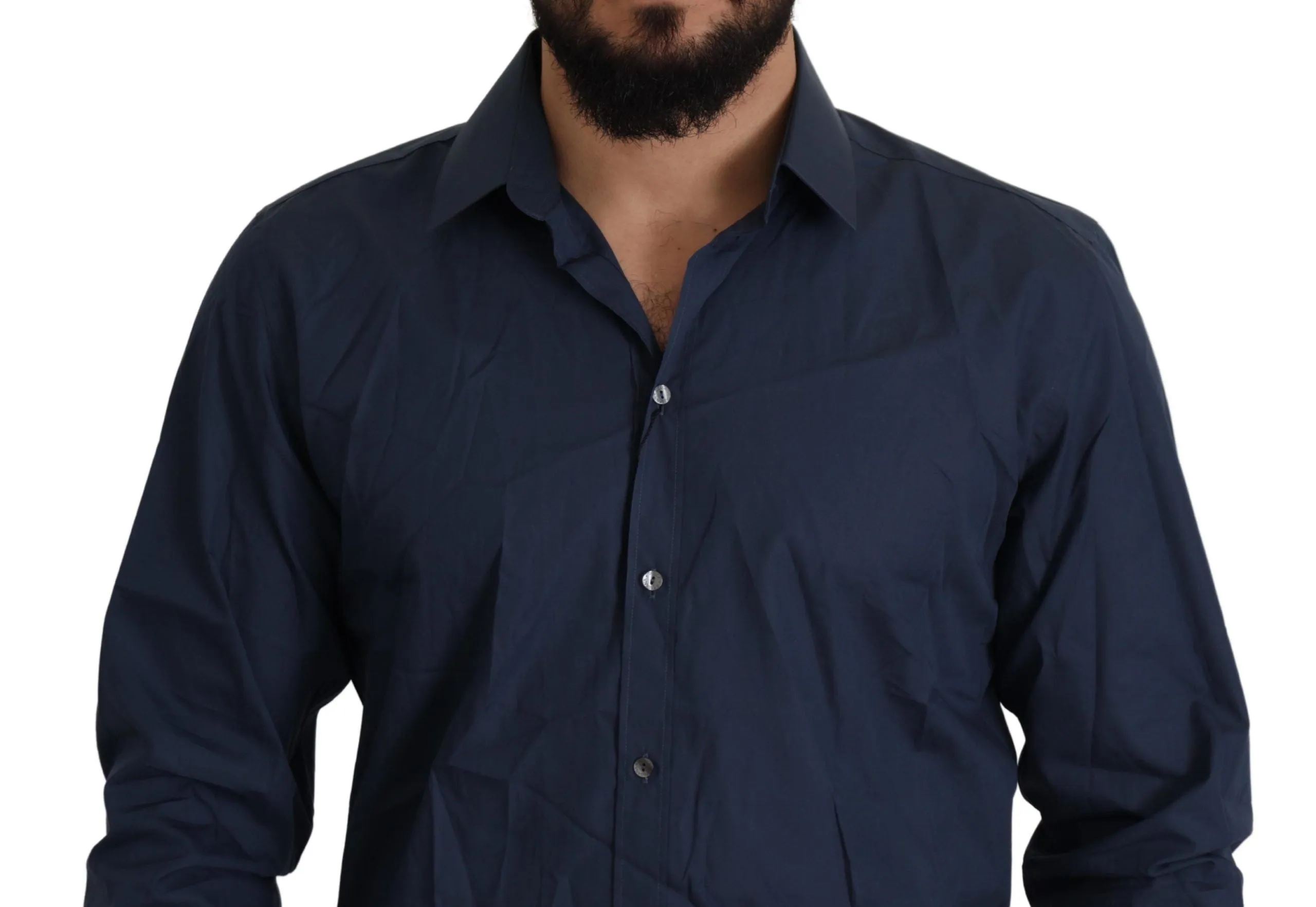 Elegant Slim Fit Blue Martini Dress Shirt sold by Louxly product image thumbnail 2