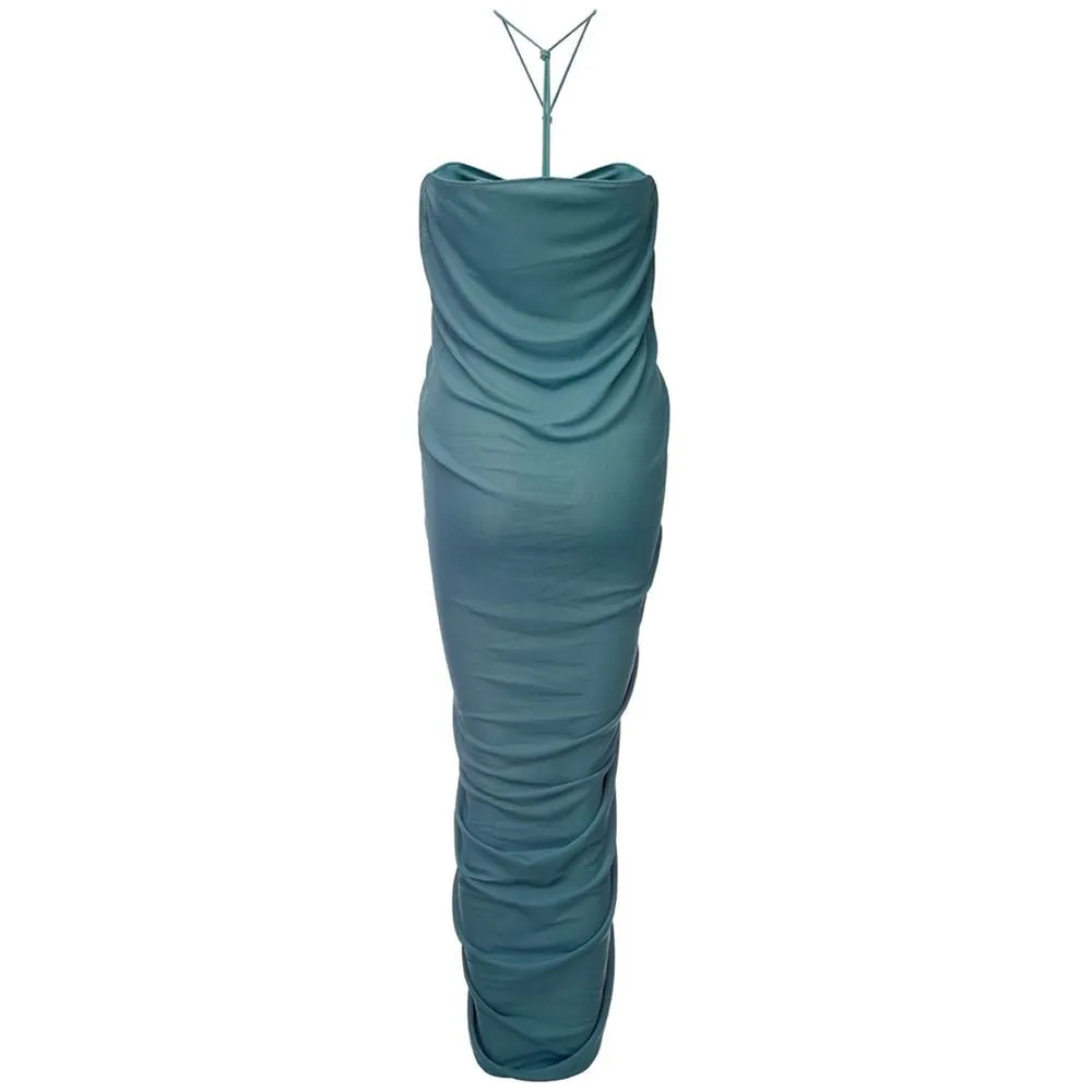 Elegant Green Viscose Dress for Women sold by Louxly product image thumbnail 2