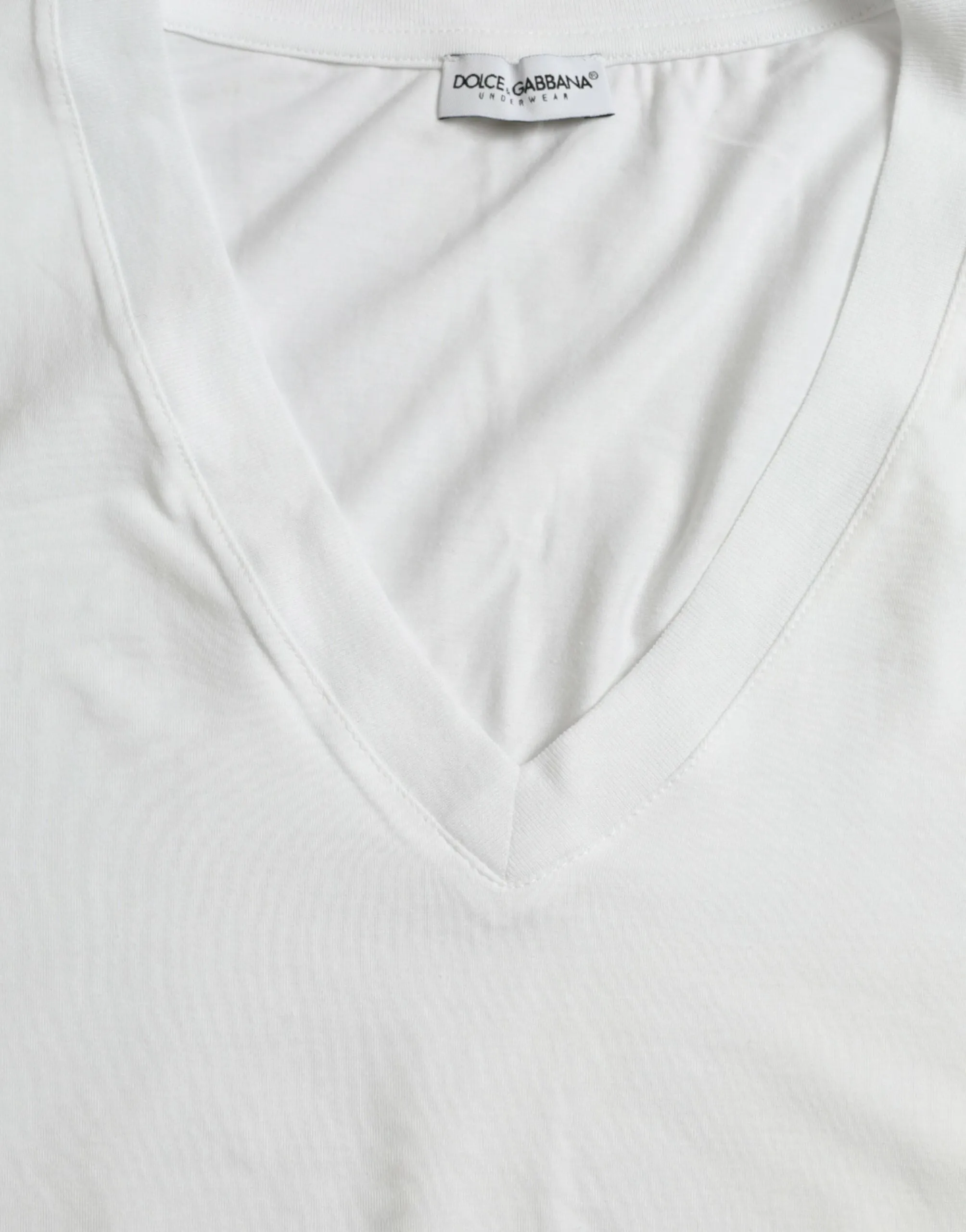 White Cotton V-neck Short Sleeve Underwear T-shirt sold by Louxly product image thumbnail 5