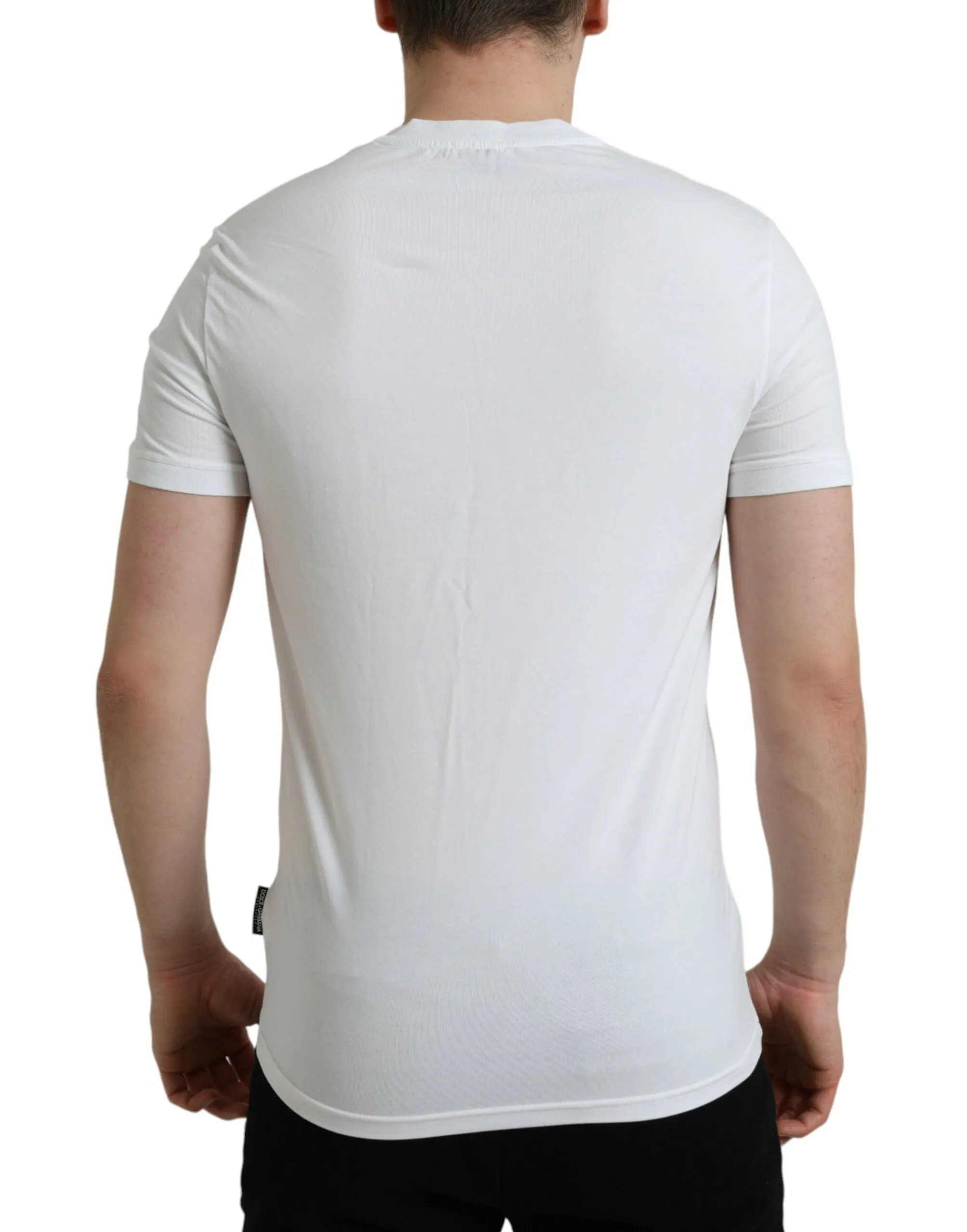 White Cotton V-neck Short Sleeve Underwear T-shirt sold by Louxly product image thumbnail 3