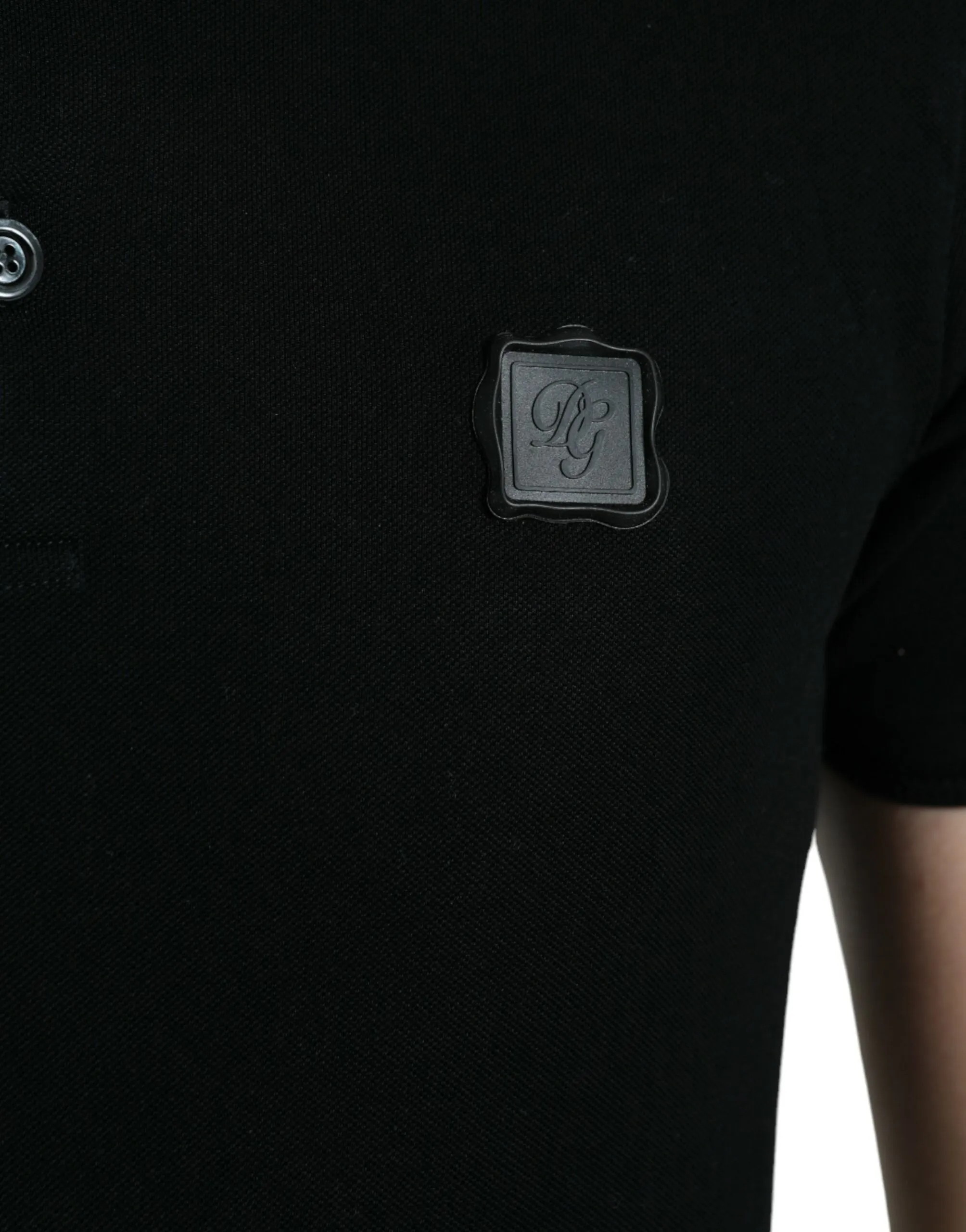 Elegant Black Cotton Polo Shirt sold by Louxly product image thumbnail 5