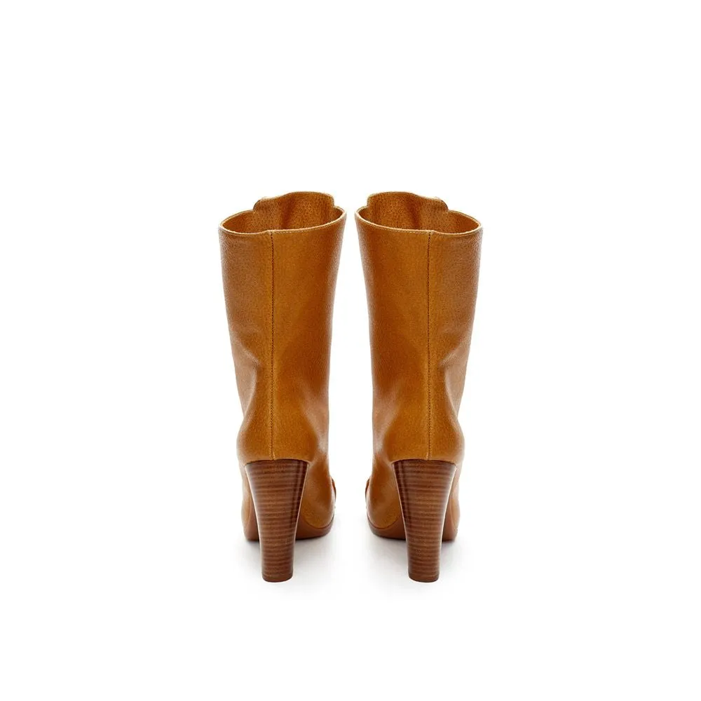 Elegant Leather Boots in Rich Brown sold by Louxly product image thumbnail 4