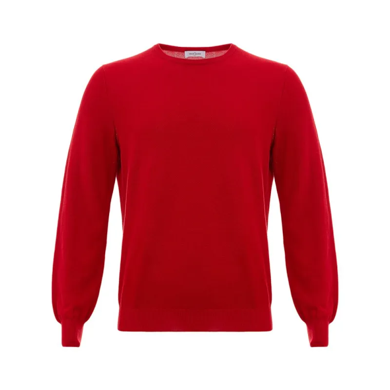 Gran Sasso Red Cotton Sweater sold by Louxly