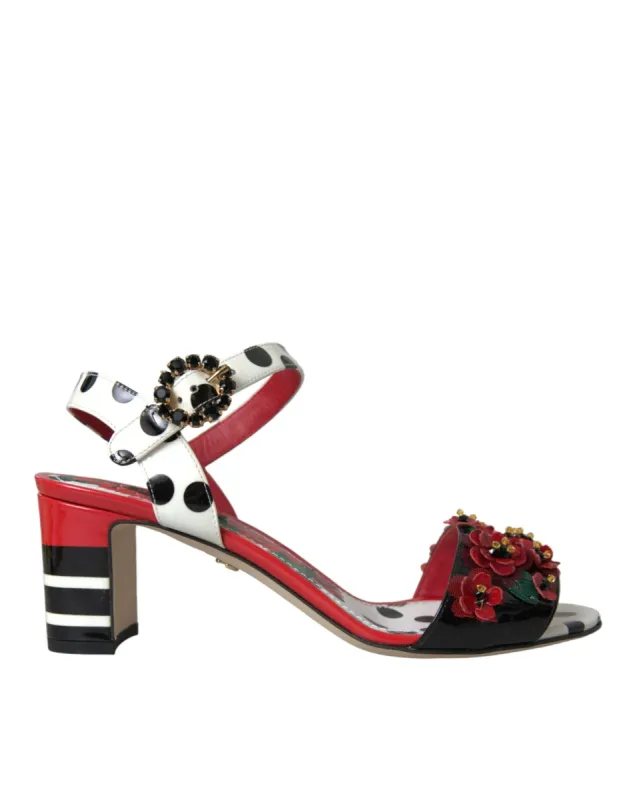 Multicolor Floral Crystal Leather Sandals Shoes sold by Louxly
