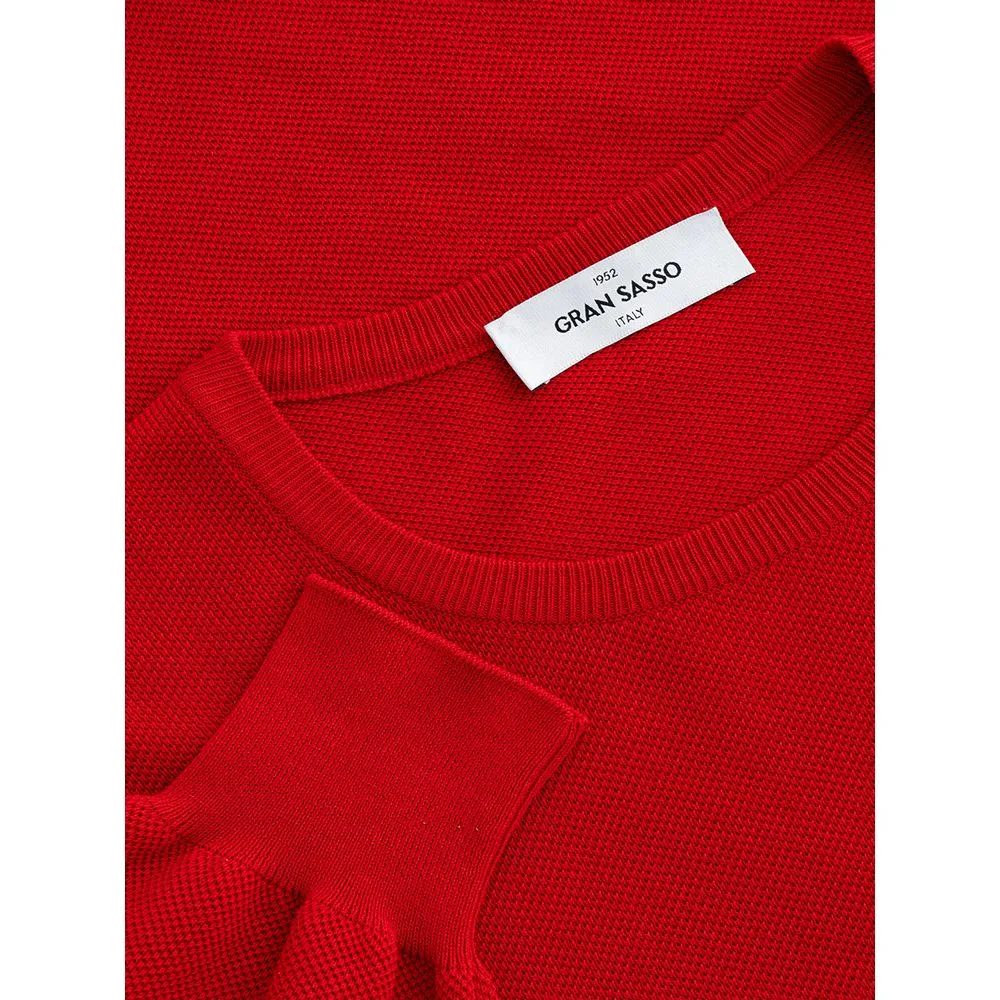 Gran Sasso Red Cotton Sweater sold by Louxly product image thumbnail 3
