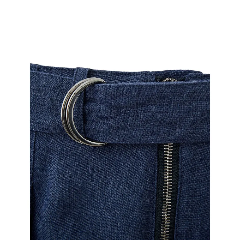 Elegant Linen Blue Trousers for Men sold by Louxly product image thumbnail 3