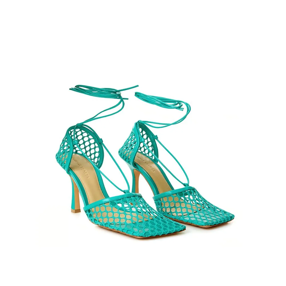 Emerald Elegance Cotton-Leather Sandals sold by Louxly product image thumbnail 3