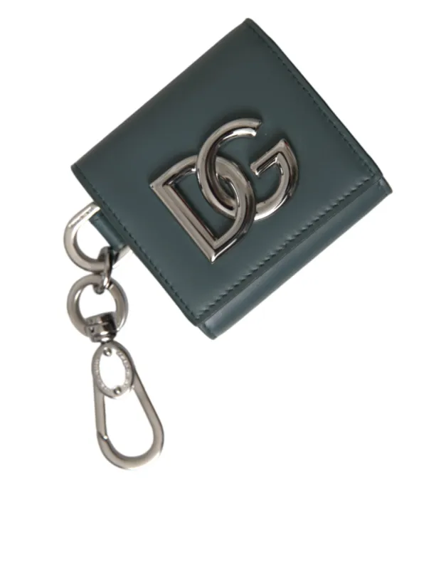 Green Leather DG Logo Keyring Coin Purse Keyring Wallet sold by Louxly