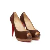 Elegant Brown Leather Pumps sold by Louxly