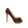 Elegant Brown Leather Pumps sold by Louxly