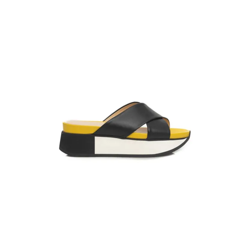 Black Leather Women Sandal sold by Louxly