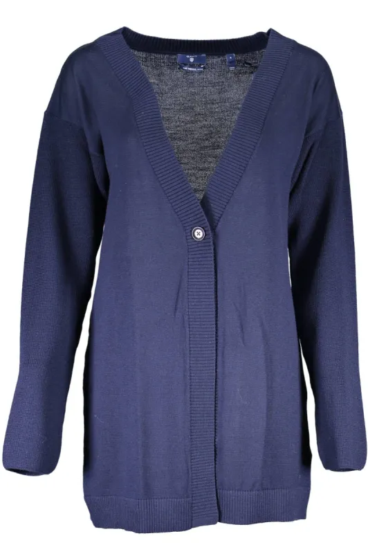Blue Wool Women Cardigan sold by Louxly