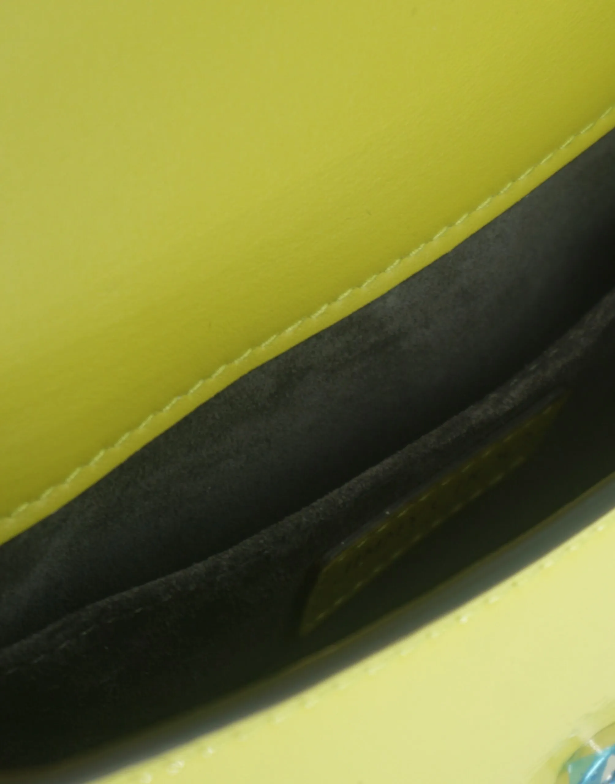 Lime Yellow Leather Small Shoulder Bag sold by Louxly product image thumbnail 5