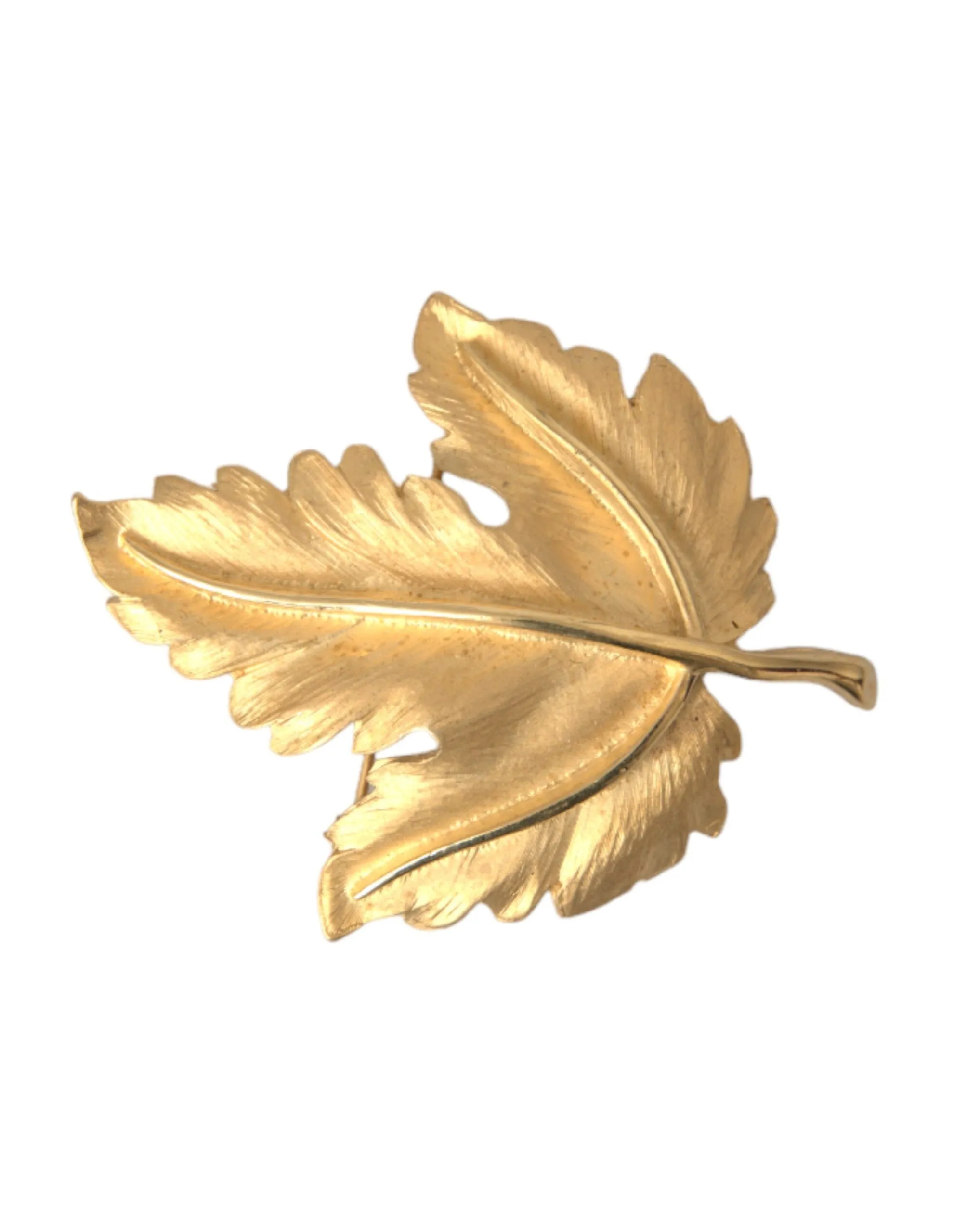 Gold Brass Leaf Embellished Women Brooch Pin sold by Louxly product image thumbnail 2