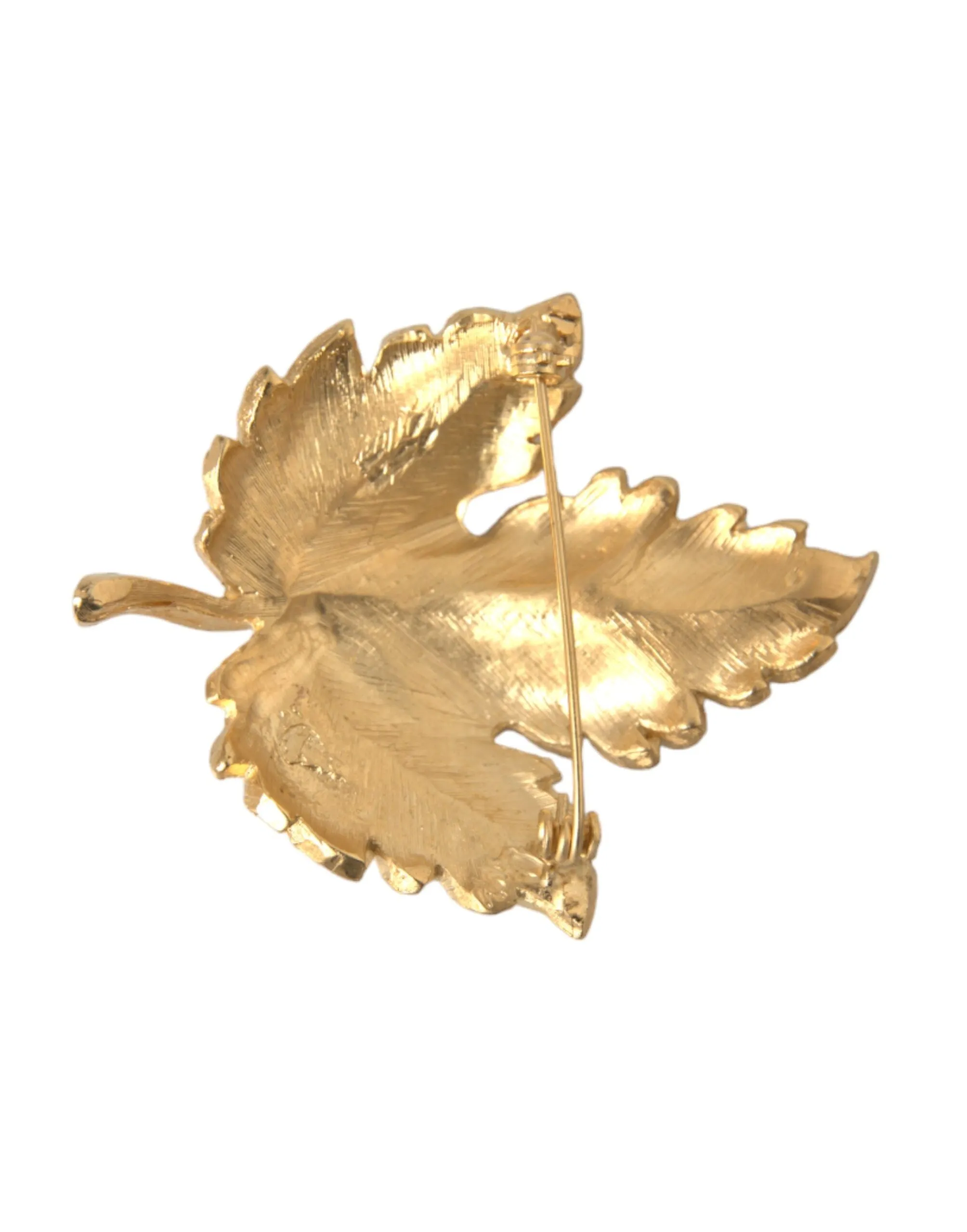 Gold Brass Leaf Embellished Women Brooch Pin sold by Louxly product image thumbnail 3