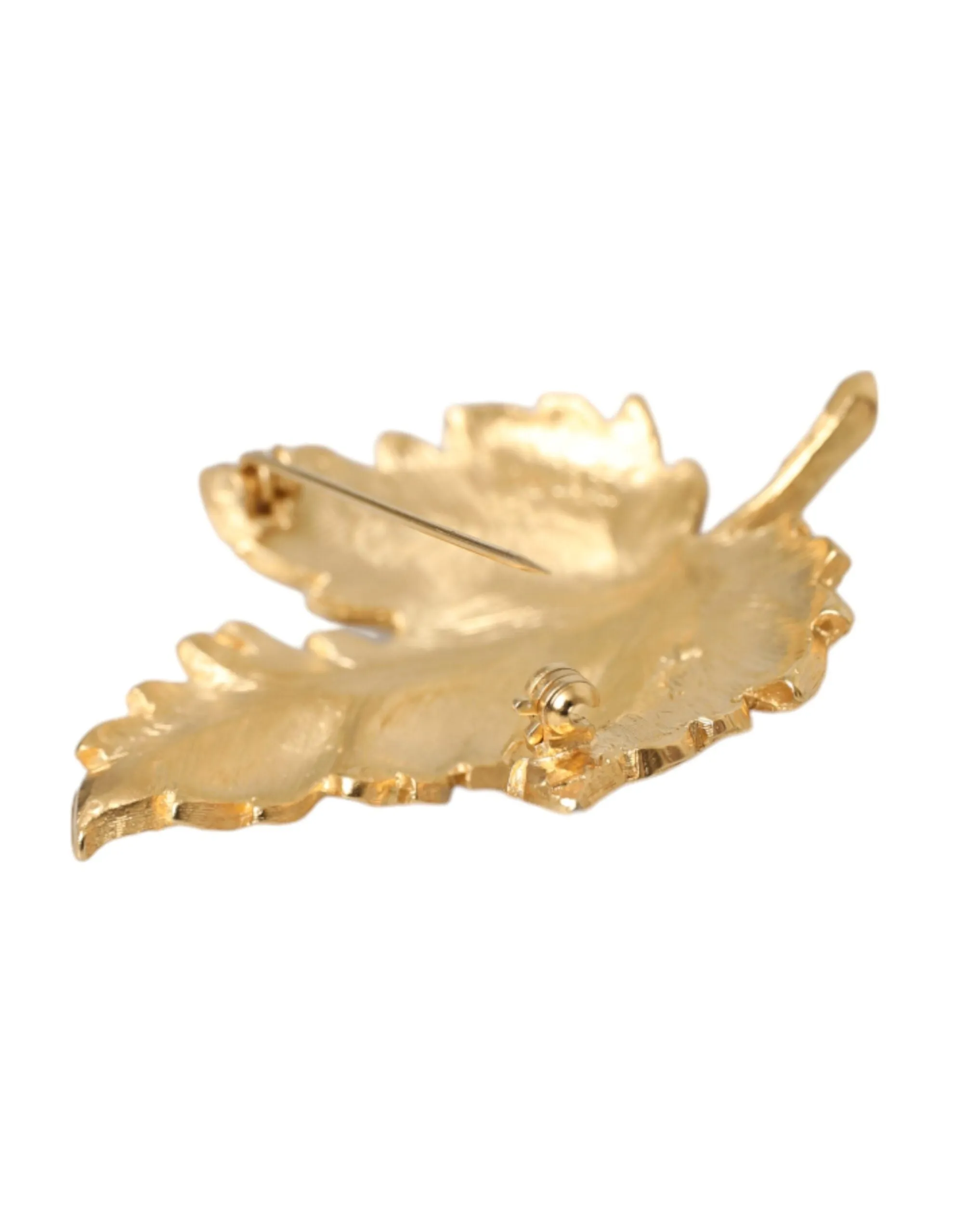 Gold Brass Leaf Embellished Women Brooch Pin sold by Louxly product image thumbnail 4
