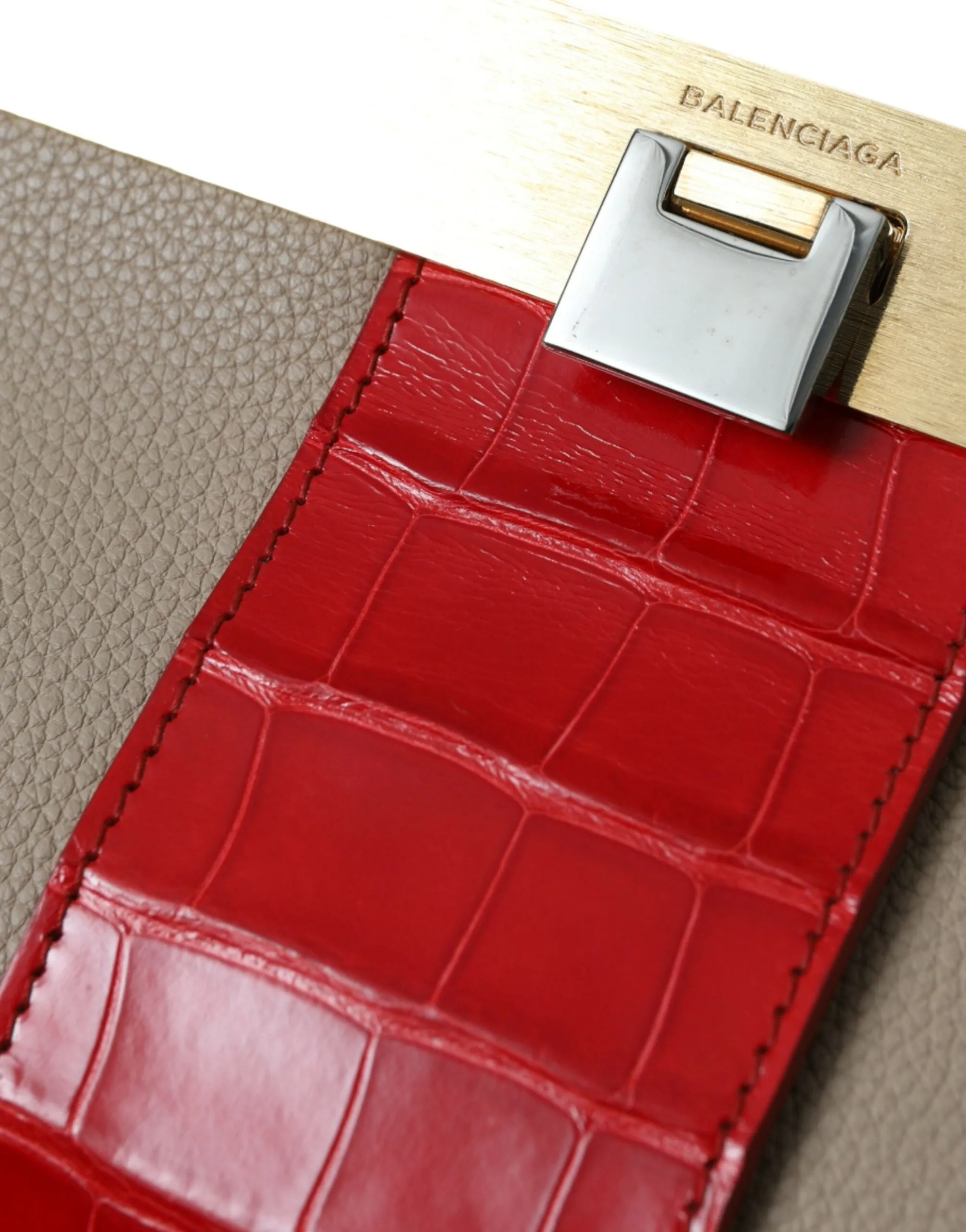 Two Tone Exotic Leather Clutch sold by Louxly product image thumbnail 5