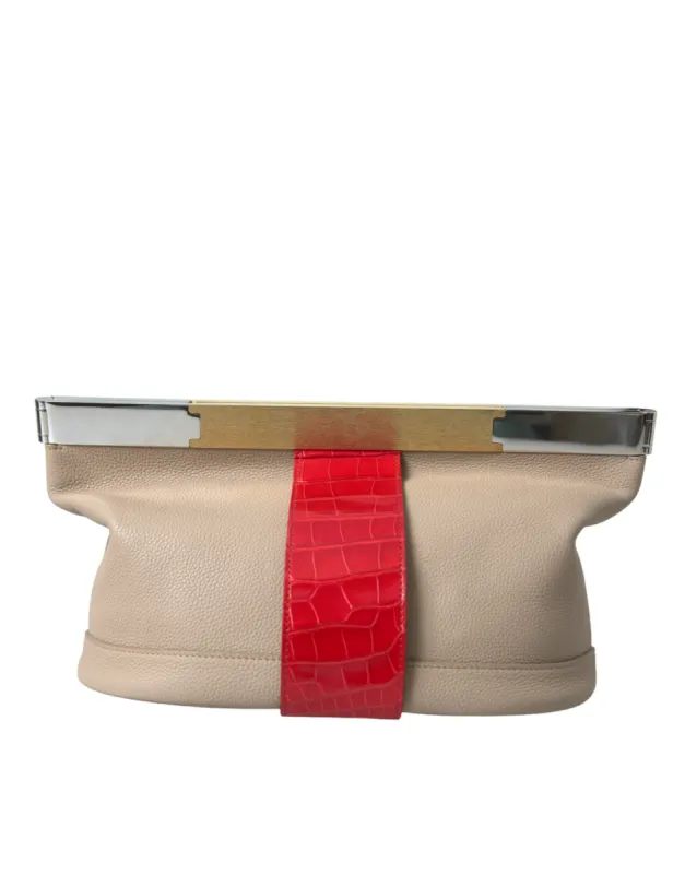 Multicolor Leather Shoulder Bag with Gold Details sold by Louxly