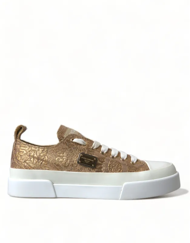 Elegant Gold Low-Top Sneakers - Chic Comfort Footwear sold by Louxly