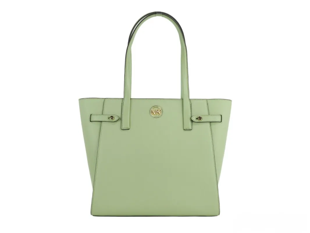 Carmen Large Light Sage Saffiano Leather North South Tote Handbag sold by Louxly