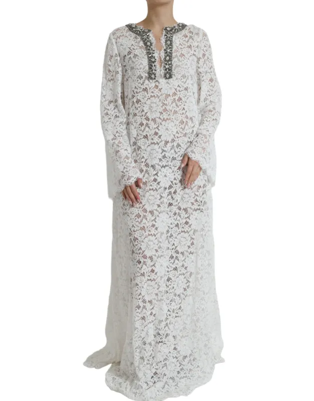 Elegant White Shift Dress with Crystal Embellishment sold by Louxly